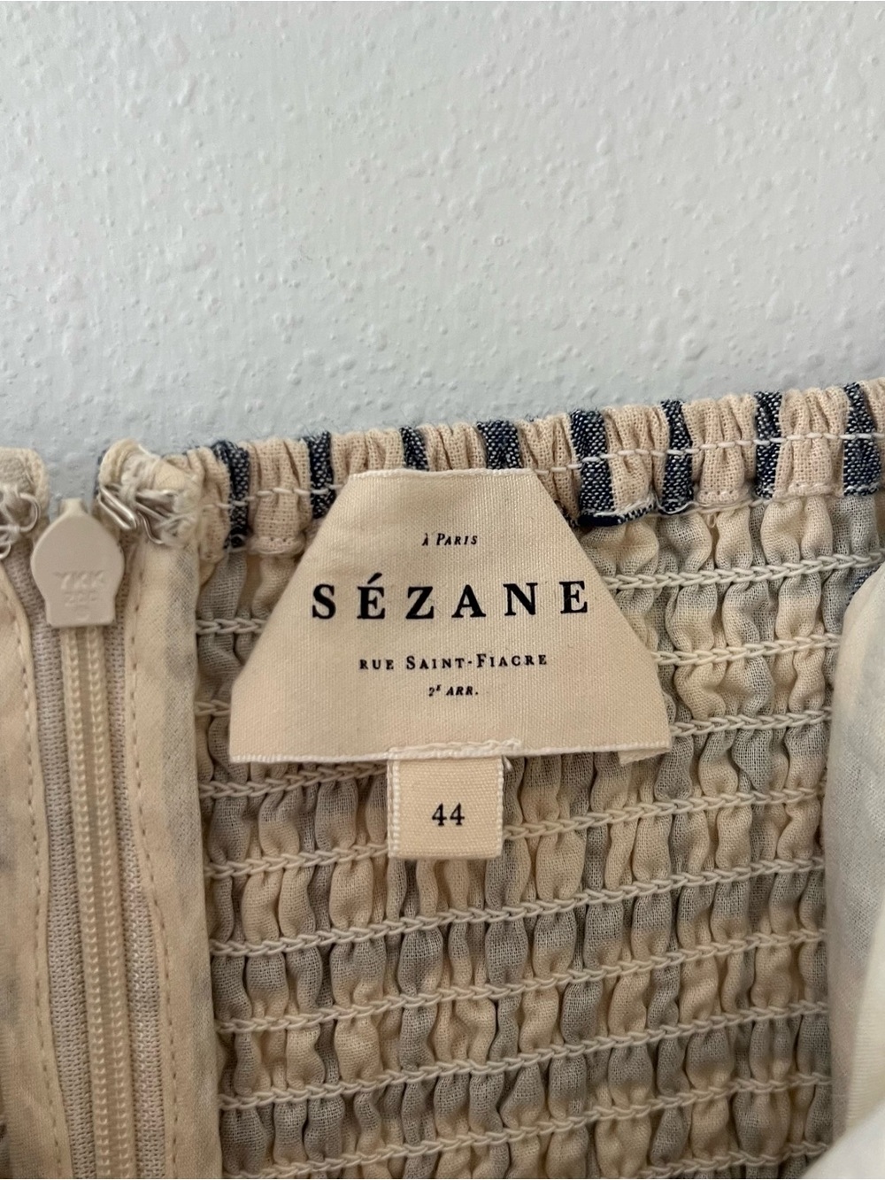 SEZANE | Dorothe Embroidered Floral Check Organic Cotton Dress | 44/US 12 - Picture 3 of 4